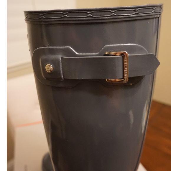 Hunter Original Tall Gloss Rain Boots (Graphite) - Picture 7 of 8